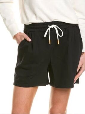 Monrow flared black sweat shorts size L